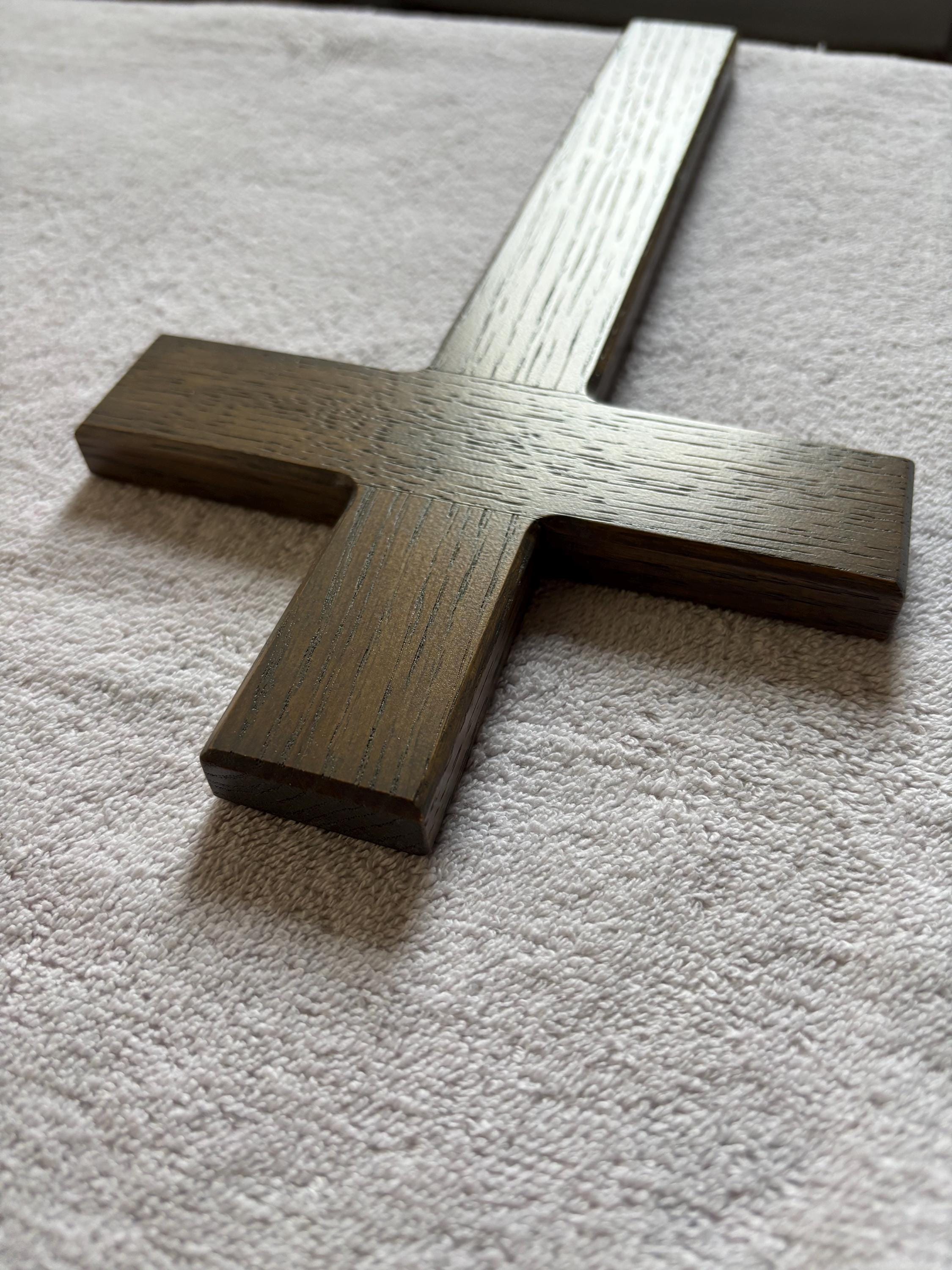 Handcrafted Wooden Cross From Solid White Oak. Several Colors Available.