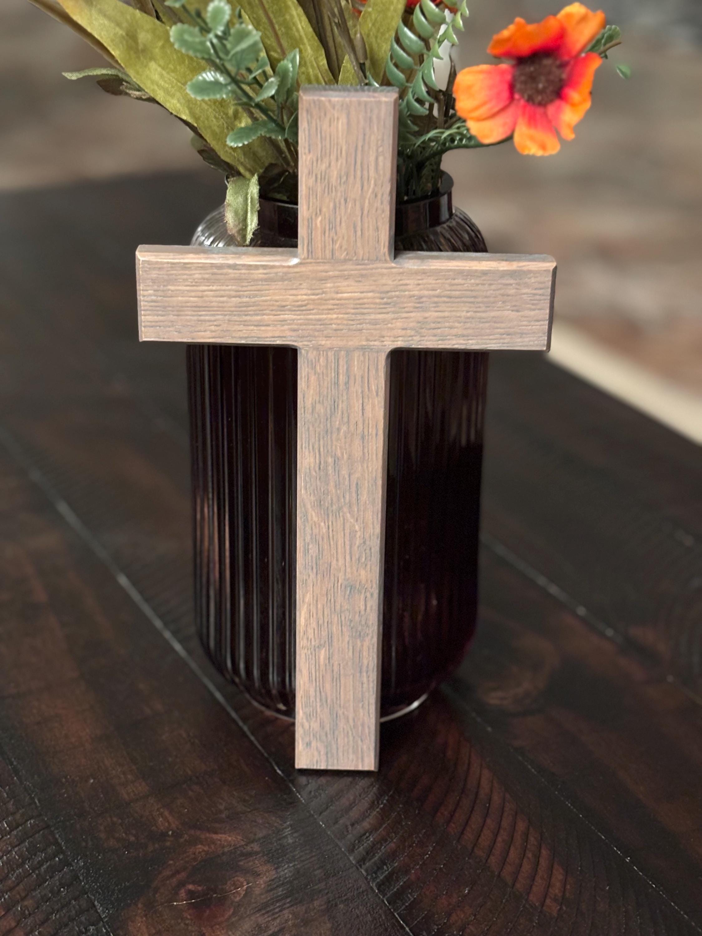 Handmade Wooden Wall Cross From Solid White Oak. Several Colors Available.