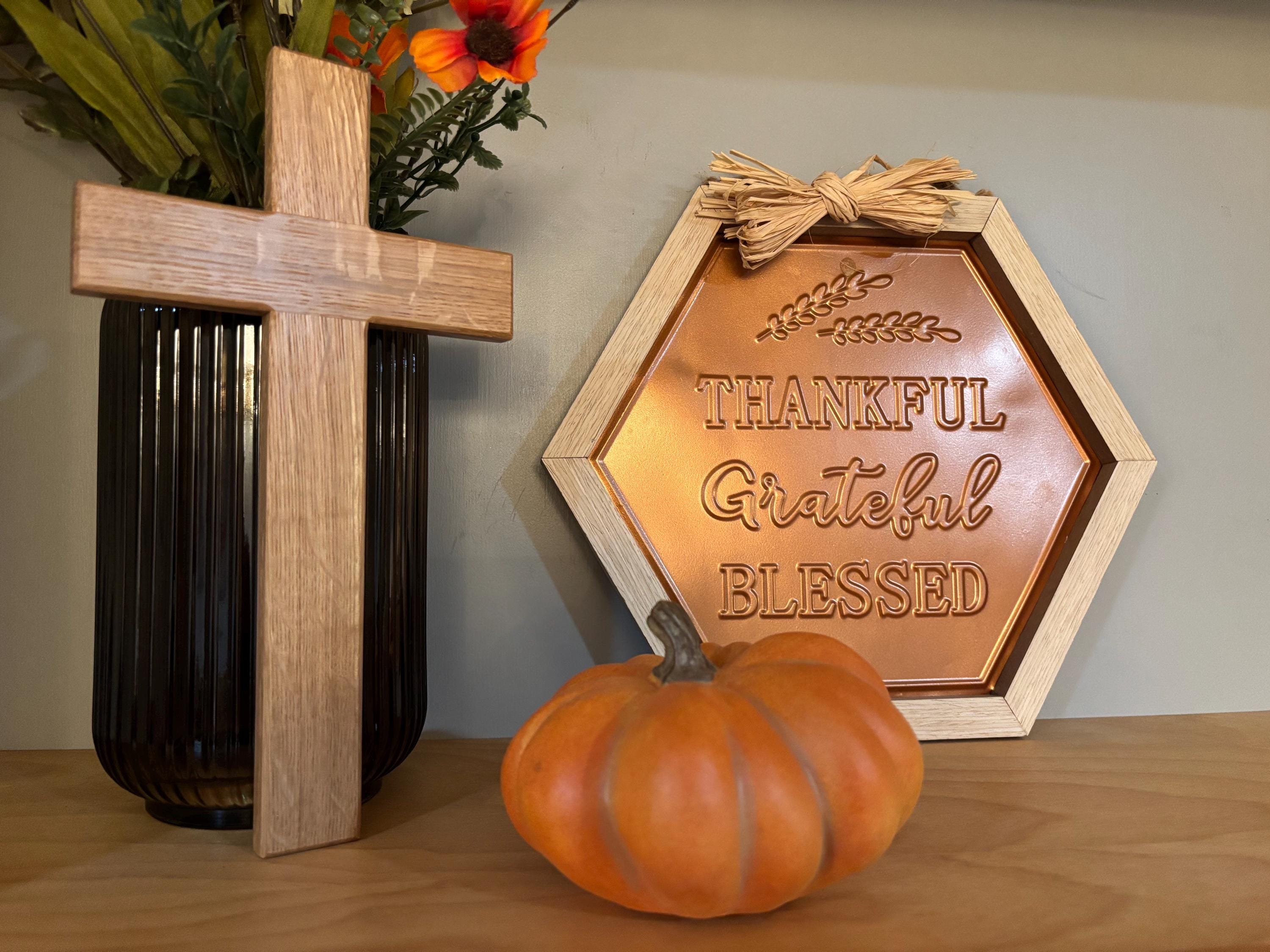 Handmade Wooden Wall Cross From Solid White Oak. Several Colors Available.