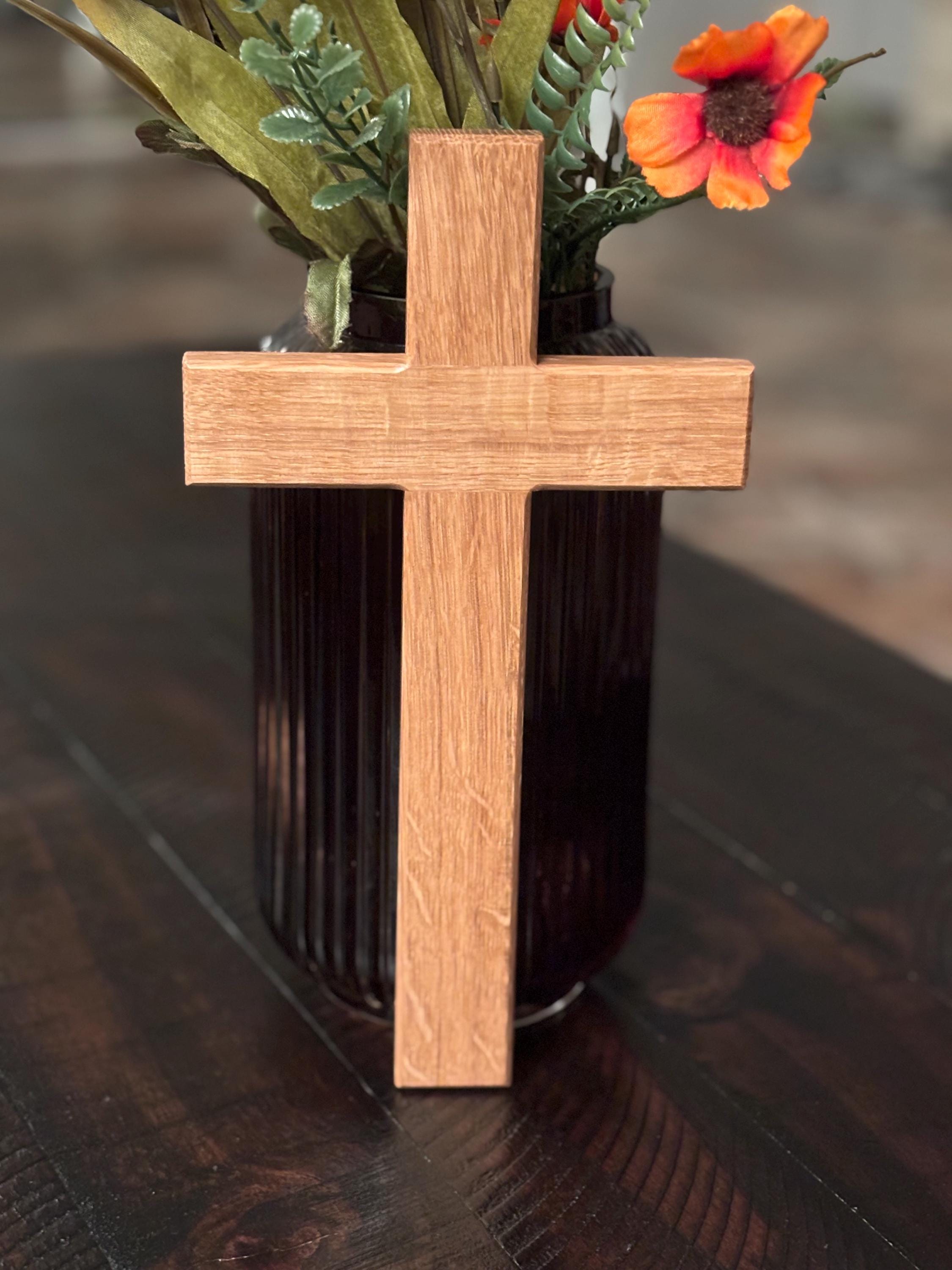 Handmade Wooden Wall Cross From Solid White Oak. Several Colors Available.