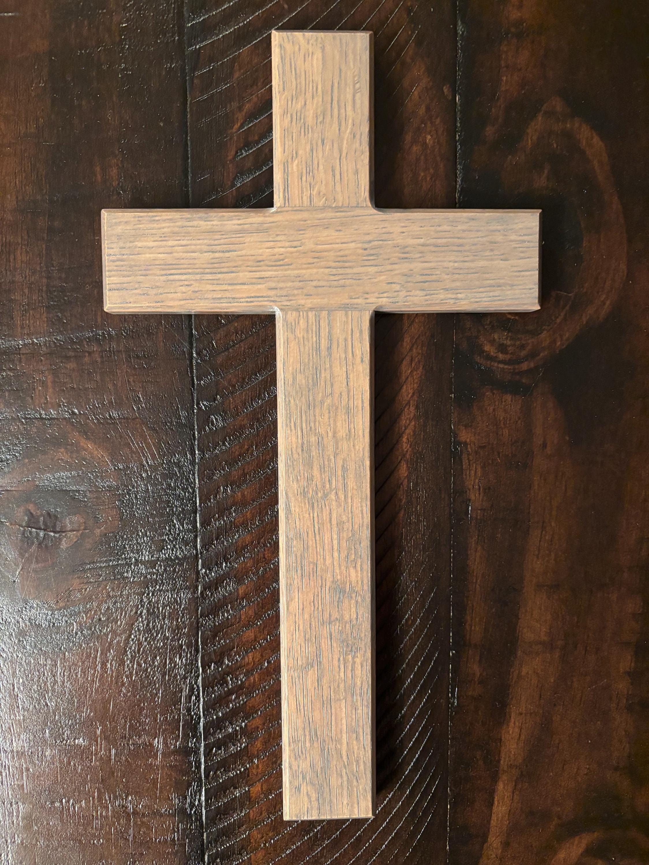 Handmade Wooden Wall Cross From Solid White Oak. Several Colors Available.